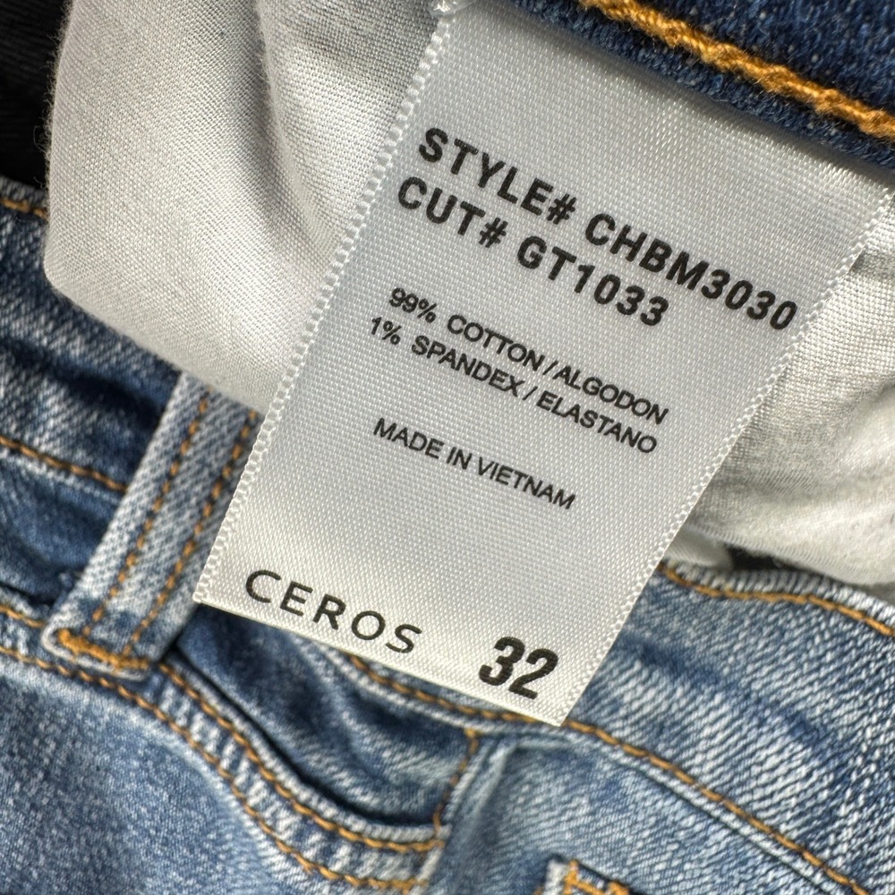 Ceros Denim Shorts Women 32 Blue Jean Shorts Raw Hem Casual Beach Resort - Picture 9 of 9